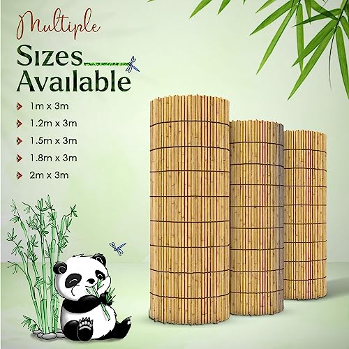 FB FunkyBuys Bamboo Reed Screening – Thick Natural Bamboo Reed Fencing–Garden Screening for Wind Protection– Fence Panels (1M x 3M) 2 FB FunkyBuys Bamboo Reed Screening – Thick Natural Bamboo Reed Fencing–Garden Screening for Wind Protection– Fence Panels (1M x 3M) - Image 2