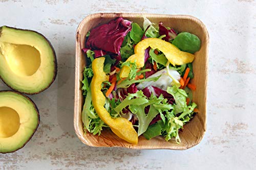FOOGO Green 25pcs Disposable Palm Leaf Bowls, 5" (13cm) 19.4oz (550ml), for Soup, Desserts & Salad, Deep Square, Sturdy Eco Friendly Biodegradable, Bamboo, Wooden and Paper Bowls for Hot Food 4 FOOGO Green 25pcs Disposable Palm Leaf Bowls, 5" (13cm) 19.4oz (550ml), for Soup, Desserts & Salad, Deep Square, Sturdy Eco Friendly Biodegradable, Bamboo, Wooden and Paper Bowls for Hot Food - Image 4