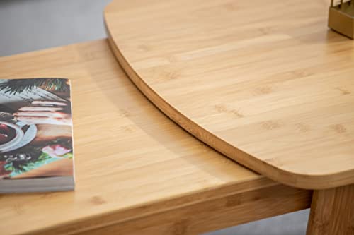 FUYUN Bamboo Nesting Coffee Table Set - Expandable and Stackable - Square with Round Corners - Ideal for Living Room, Office, Apartment 6 FUYUN Bamboo Nesting Coffee Table Set - Expandable and Stackable - Square with Round Corners - Ideal for Living Room, Office, Apartment - Image 6