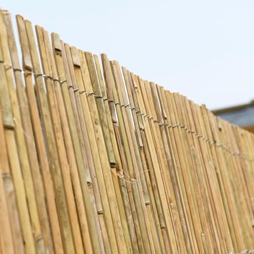FlickBuyz Natural Bamboo Garden Fence - Slat Privacy Fence Screening Roll - Outdoor Garden Protective Screens Wind, Sun and Rain Privacy Panel Shield (1.8m x 4m) 2 FlickBuyz Natural Bamboo Garden Fence - Slat Privacy Fence Screening Roll - Outdoor Garden Protective Screens Wind, Sun and Rain Privacy Panel Shield (1.8m x 4m) - Image 2