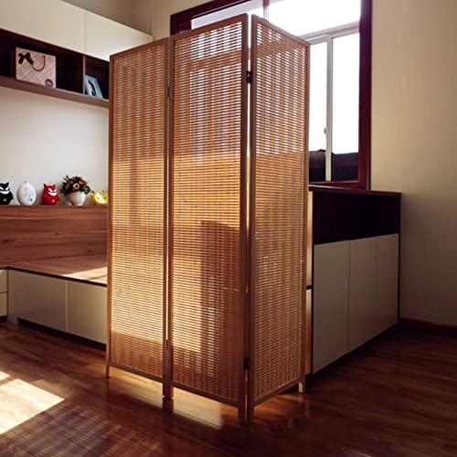 IBOWZ Folding Room Dividers Folding Room Screen Divider, Standing Bamboo Weaving Decorative Privacy Screen Panel Partition, Hinged Folding Office Bedroom Study Space Divider, 4 Sizes 5 IBOWZ Folding Room Dividers Folding Room Screen Divider, Standing Bamboo Weaving Decorative Privacy Screen Panel Partition, Hinged Folding Office Bedroom Study Space Divider, 4 Sizes - Image 5