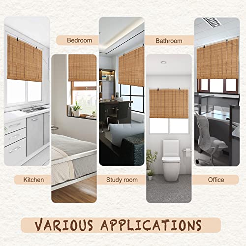 FoundGo Bamboo Blinds Customizable, 50-160cm Width, 100-280cm Height, No Drill Roman Wooden Blackout Blinds, DayNight Sun Shade Curtain for Indoor, Balcony, Garden(Width x Height) 6 FoundGo Bamboo Blinds Customizable, 50-160cm Width, 100-280cm Height, No Drill Roman Wooden Blackout Blinds, DayNight Sun Shade Curtain for Indoor, Balcony, Garden(Width x Height) - Image 6
