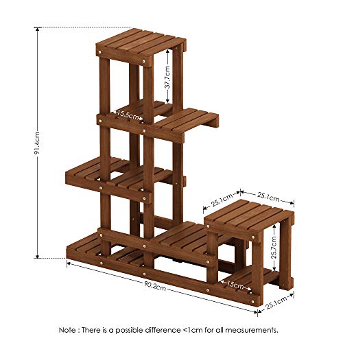 Furinno Tioman Hardwood Flower Stand in Teak Oil, Natural, FG18451 2 Furinno Tioman Hardwood Flower Stand in Teak Oil, Natural, FG18451 - Image 2