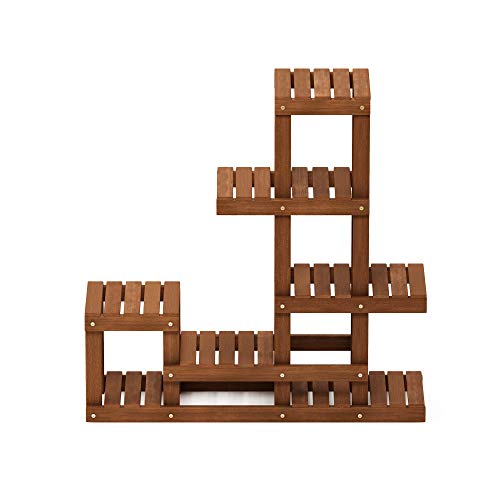Furinno Tioman Hardwood Flower Stand in Teak Oil, Natural, FG18451 1 Furinno Tioman Hardwood Flower Stand in Teak Oil, Natural, FG18451