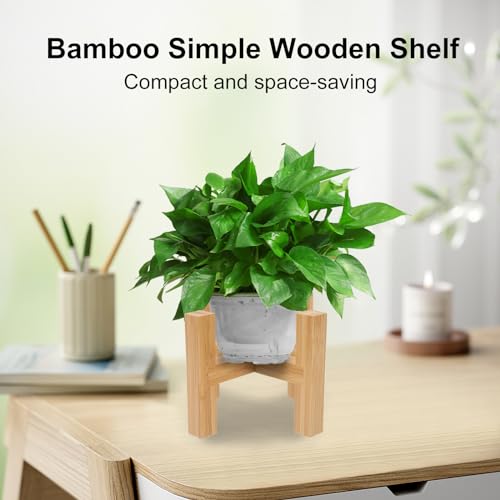 GHIBFBT Bamboo Plant Stand, 2PCS Fit for Stable Fits within 21cm in Diameter Plant Pots, Modern Simple Flowerpot Display Stand for Balcony, Living Room 2 GHIBFBT Bamboo Plant Stand, 2PCS Fit for Stable Fits within 21cm in Diameter Plant Pots, Modern Simple Flowerpot Display Stand for Balcony, Living Room - Image 2