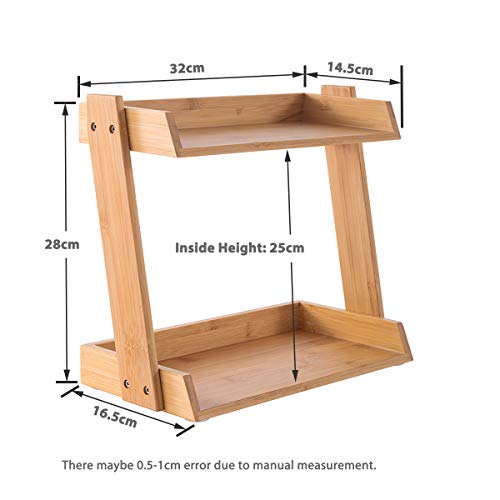 GOBAM Bamboo Makeup Organiser, Large - 2 Layer Countertop Organiser for Makeup Brushes, Cosmetics & Perfume - Easy Assembly - Display Make up Box for Cosmetics & Jewellery - Natural 2 GOBAM Bamboo Makeup Organiser, Large - 2 Layer Countertop Organiser for Makeup Brushes, Cosmetics & Perfume - Easy Assembly - Display Make up Box for Cosmetics & Jewellery - Natural - Image 2