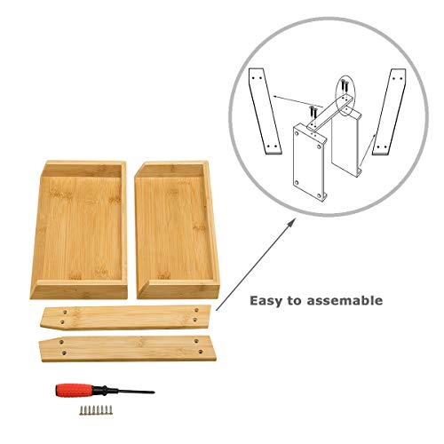 GOBAM Bamboo Makeup Organiser, Large - 2 Layer Countertop Organiser for Makeup Brushes, Cosmetics & Perfume - Easy Assembly - Display Make up Box for Cosmetics & Jewellery - Natural 5 GOBAM Bamboo Makeup Organiser, Large - 2 Layer Countertop Organiser for Makeup Brushes, Cosmetics & Perfume - Easy Assembly - Display Make up Box for Cosmetics & Jewellery - Natural - Image 5