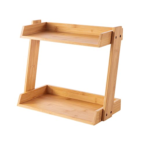 GOBAM Bamboo Makeup Organiser, Large - 2 Layer Countertop Organiser for Makeup Brushes, Cosmetics & Perfume - Easy Assembly - Display Make up Box for Cosmetics & Jewellery - Natural 1 GOBAM Bamboo Makeup Organiser, Large - 2 Layer Countertop Organiser for Makeup Brushes, Cosmetics & Perfume - Easy Assembly - Display Make up Box for Cosmetics & Jewellery - Natural