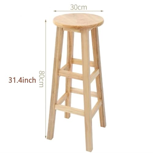 HCZION Bamboo Bar Stool Round Height Seat Breakfast Barstool Backless Counter Stools Rustic Wood Tall Bar Stools For Kitchen Island Dining Room Farmhouse (Size : 80cm/31.4in) 2 HCZION Bamboo Bar Stool Round Height Seat Breakfast Barstool Backless Counter Stools Rustic Wood Tall Bar Stools For Kitchen Island Dining Room Farmhouse (Size : 80cm/31.4in) - Image 2