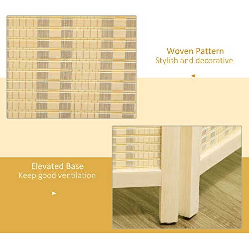 HOMCOM 4 Panel Folding Room Divider Screen, Wall Panel Privacy Furniture, Freestanding Paravent Partition Separator for Living Room, Bedroom and Office, 180 x 180cm, Natural 4 HOMCOM 4 Panel Folding Room Divider Screen, Wall Panel Privacy Furniture, Freestanding Paravent Partition Separator for Living Room, Bedroom and Office, 180 x 180cm, Natural - Image 4