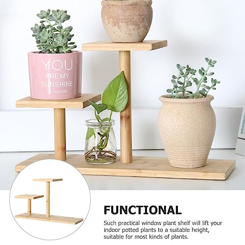 HOMSFOU 3-Tier Bamboo Plant Stand - Outdoor/Indoor Flower Pot Stand with Multi-Layer Shelves 3 HOMSFOU 3-Tier Bamboo Plant Stand - Outdoor/Indoor Flower Pot Stand with Multi-Layer Shelves - Image 3