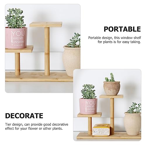 HOMSFOU 3-Tier Bamboo Plant Stand - Outdoor/Indoor Flower Pot Stand with Multi-Layer Shelves 5 HOMSFOU 3-Tier Bamboo Plant Stand - Outdoor/Indoor Flower Pot Stand with Multi-Layer Shelves - Image 5