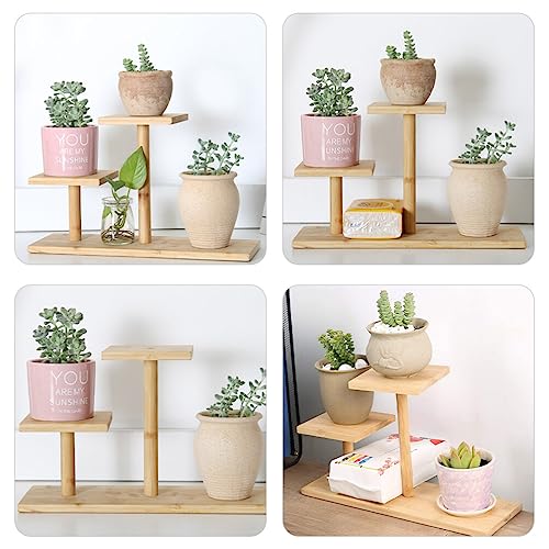 HOMSFOU 3-Tier Bamboo Plant Stand - Outdoor/Indoor Flower Pot Stand with Multi-Layer Shelves 7 HOMSFOU 3-Tier Bamboo Plant Stand - Outdoor/Indoor Flower Pot Stand with Multi-Layer Shelves - Image 7