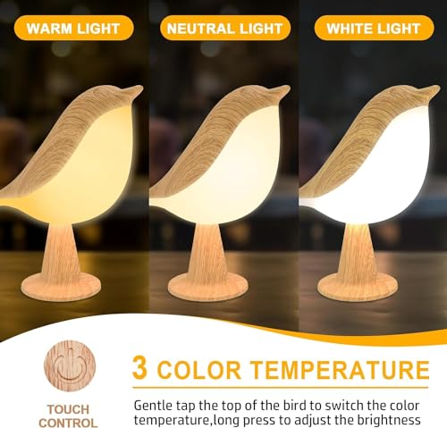 Haotao Touch Control Table Lamp, Night Light, Bedside Lamps Nightstand Lamps, 3-Way Dimmable Light with Bird Shape, USB Rechargeable, Portable Desk Lamp LED for Baby, Kids, Bedroom, Home, Office etc 2 Haotao Touch Control Table Lamp, Night Light, Bedside Lamps Nightstand Lamps, 3-Way Dimmable Light with Bird Shape, USB Rechargeable, Portable Desk Lamp LED for Baby, Kids, Bedroom, Home, Office etc - Image 2