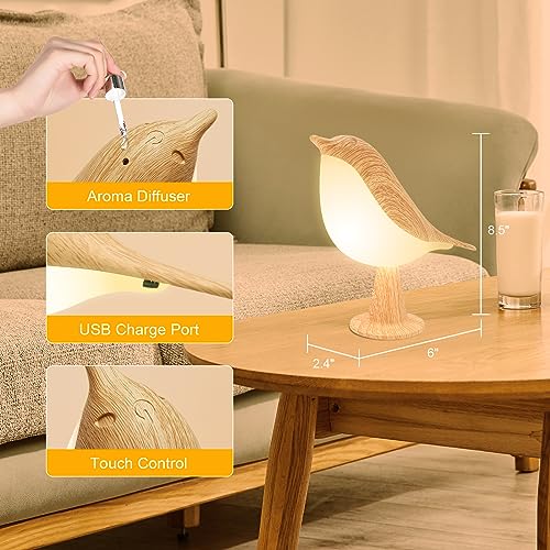 Haotao Touch Control Table Lamp, Night Light, Bedside Lamps Nightstand Lamps, 3-Way Dimmable Light with Bird Shape, USB Rechargeable, Portable Desk Lamp LED for Baby, Kids, Bedroom, Home, Office etc 6 Haotao Touch Control Table Lamp, Night Light, Bedside Lamps Nightstand Lamps, 3-Way Dimmable Light with Bird Shape, USB Rechargeable, Portable Desk Lamp LED for Baby, Kids, Bedroom, Home, Office etc - Image 6