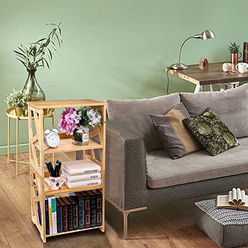 Hedume Bookcase, 3-Tier Open Shelf Bookcase, Small Bamboo Bookshelf, Bamboo Natural Shelving, Book Organizer Storage Open Shelf Rack, Display Shelves for Bedroom, Living Room, Office, Bathroom 2 Hedume Bookcase, 3-Tier Open Shelf Bookcase, Small Bamboo Bookshelf, Bamboo Natural Shelving, Book Organizer Storage Open Shelf Rack, Display Shelves for Bedroom, Living Room, Office, Bathroom - Image 2