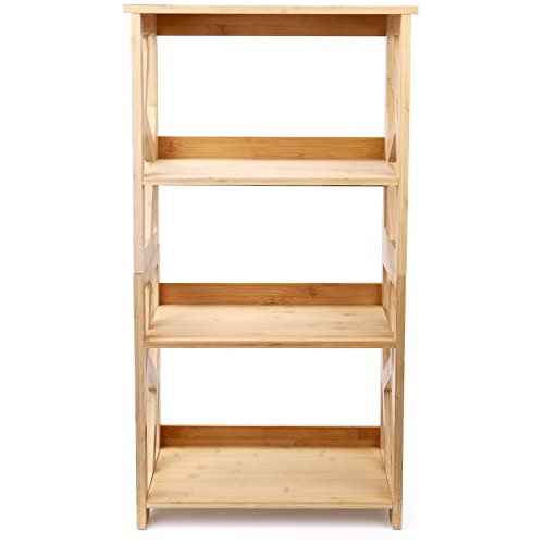 Hedume Bookcase, 3-Tier Open Shelf Bookcase, Small Bamboo Bookshelf, Bamboo Natural Shelving, Book Organizer Storage Open Shelf Rack, Display Shelves for Bedroom, Living Room, Office, Bathroom 4 Hedume Bookcase, 3-Tier Open Shelf Bookcase, Small Bamboo Bookshelf, Bamboo Natural Shelving, Book Organizer Storage Open Shelf Rack, Display Shelves for Bedroom, Living Room, Office, Bathroom - Image 4