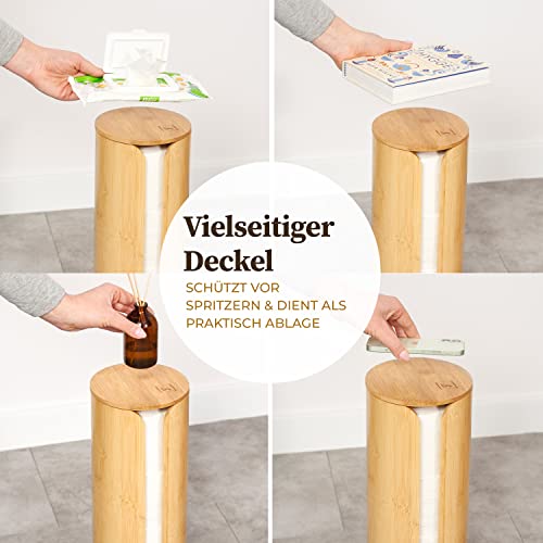Hennez® Toilet Paper Storage - Toilet Paper Storage Bamboo - Replacement Roll Holder Toilet Paper - Toilet Roll Storage Bamboo - Toilet Paper Storage Wood - Toilet Rolls Storage Toilet 4 Hennez® Toilet Paper Storage - Toilet Paper Storage Bamboo - Replacement Roll Holder Toilet Paper - Toilet Roll Storage Bamboo - Toilet Paper Storage Wood - Toilet Rolls Storage Toilet - Image 4