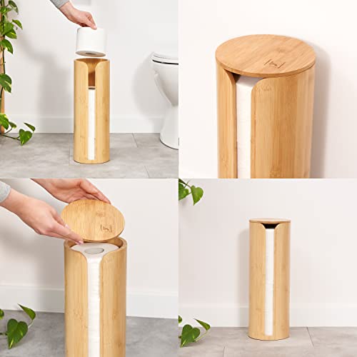 Hennez® Toilet Paper Storage - Toilet Paper Storage Bamboo - Replacement Roll Holder Toilet Paper - Toilet Roll Storage Bamboo - Toilet Paper Storage Wood - Toilet Rolls Storage Toilet 7 Hennez® Toilet Paper Storage - Toilet Paper Storage Bamboo - Replacement Roll Holder Toilet Paper - Toilet Roll Storage Bamboo - Toilet Paper Storage Wood - Toilet Rolls Storage Toilet - Image 7