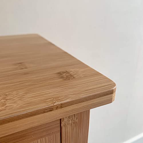 Hygrad Bamboo Tall Side Bedroom Living Room Nightstand with Drawer and Lower Shelf - Slim Bedside Table for Telephone, Hallway or Narrow Spaces 7 Hygrad Bamboo Tall Side Bedroom Living Room Nightstand with Drawer and Lower Shelf - Slim Bedside Table for Telephone, Hallway or Narrow Spaces - Image 7