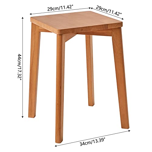 IBUYKE Square Wooden Stool, Stacking Stools, Solid Wood Makeup Stool, Small stool for Home, Kitchen, Office, Classroom, 29x44x33cm RF-1502 3 IBUYKE Square Wooden Stool, Stacking Stools, Solid Wood Makeup Stool, Small stool for Home, Kitchen, Office, Classroom, 29x44x33cm RF-1502 - Image 3