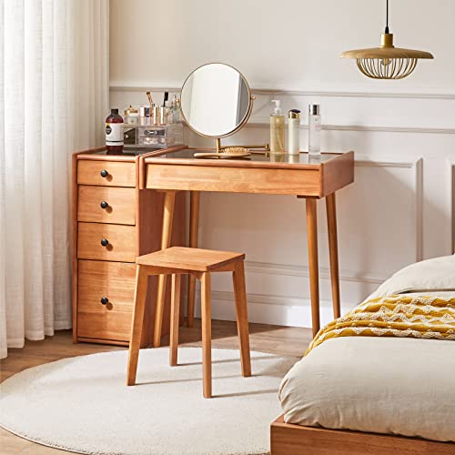 IBUYKE Square Wooden Stool, Stacking Stools, Solid Wood Makeup Stool, Small stool for Home, Kitchen, Office, Classroom, 29x44x33cm RF-1502 5 IBUYKE Square Wooden Stool, Stacking Stools, Solid Wood Makeup Stool, Small stool for Home, Kitchen, Office, Classroom, 29x44x33cm RF-1502 - Image 5