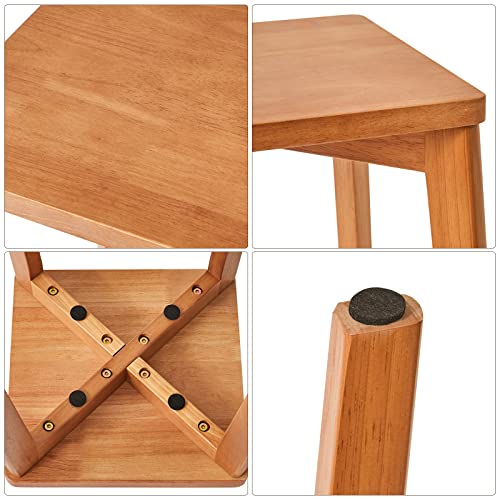IBUYKE Square Wooden Stool, Stacking Stools, Solid Wood Makeup Stool, Small stool for Home, Kitchen, Office, Classroom, 29x44x33cm RF-1502 6 IBUYKE Square Wooden Stool, Stacking Stools, Solid Wood Makeup Stool, Small stool for Home, Kitchen, Office, Classroom, 29x44x33cm RF-1502 - Image 6