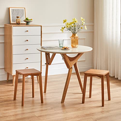 IBUYKE Square Wooden Stool, Stacking Stools, Solid Wood Makeup Stool, Small stool for Home, Kitchen, Office, Classroom, 29x44x33cm RF-1502 7 IBUYKE Square Wooden Stool, Stacking Stools, Solid Wood Makeup Stool, Small stool for Home, Kitchen, Office, Classroom, 29x44x33cm RF-1502 - Image 7