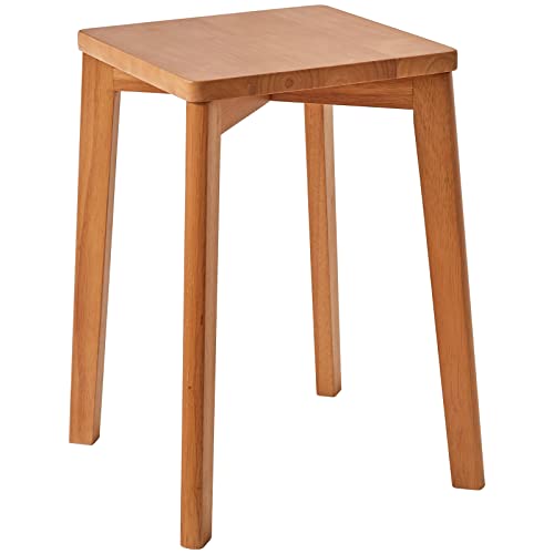 IBUYKE Square Wooden Stool, Stacking Stools, Solid Wood Makeup Stool, Small stool for Home, Kitchen, Office, Classroom, 29x44x33cm RF-1502 1 IBUYKE Square Wooden Stool, Stacking Stools, Solid Wood Makeup Stool, Small stool for Home, Kitchen, Office, Classroom, 29x44x33cm RF-1502