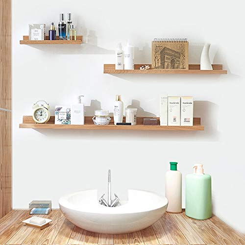 IBUYKE Wood Floating Shelf,Wall Mounted Shelf 30cm,Rustic Hanging Wall Shelf,Ledge Shelves for Living Room, Office, Bedroom, Bathroom, Kitchen, Wood color RF-GB543 4 IBUYKE Wood Floating Shelf,Wall Mounted Shelf 30cm,Rustic Hanging Wall Shelf,Ledge Shelves for Living Room, Office, Bedroom, Bathroom, Kitchen, Wood color RF-GB543 - Image 4