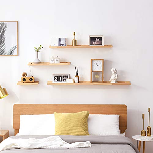 IBUYKE Wood Floating Shelf,Wall Mounted Shelf 30cm,Rustic Hanging Wall Shelf,Ledge Shelves for Living Room, Office, Bedroom, Bathroom, Kitchen, Wood color RF-GB543 6 IBUYKE Wood Floating Shelf,Wall Mounted Shelf 30cm,Rustic Hanging Wall Shelf,Ledge Shelves for Living Room, Office, Bedroom, Bathroom, Kitchen, Wood color RF-GB543 - Image 6