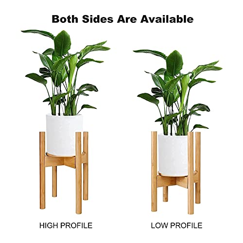 Natura Indoor Plant Stand with Adjustable Tray, Fits 9 to 12 Inch Pots, Wooden Mid Century Modern Display Rack - Rustic Decor 4 Natura Indoor Plant Stand with Adjustable Tray, Fits 9 to 12 Inch Pots, Wooden Mid Century Modern Display Rack - Rustic Decor - Image 4