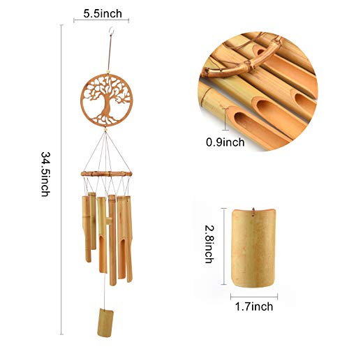 JOELELI Wind Chimes, Wooden Wind Chime Handmade Decor Personalised Music Chimes for Garden, Outdoor, Outside, Patio, Home and Indoor(Tree of Life) 5 JOELELI Wind Chimes, Wooden Wind Chime Handmade Decor Personalised Music Chimes for Garden, Outdoor, Outside, Patio, Home and Indoor(Tree of Life) - Image 5
