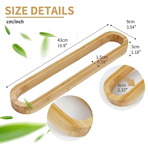 JS Towel rail Bamboo Towel Holder Self Adhesive Nature Guest Towel rails Bathroom Shower Stick on Towel Ring Wood Wall Mounted,43CM 3 JS Towel rail Bamboo Towel Holder Self Adhesive Nature Guest Towel rails Bathroom Shower Stick on Towel Ring Wood Wall Mounted,43CM - Image 3