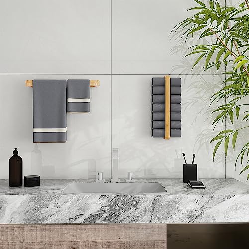 JS Towel rail Bamboo Towel Holder Self Adhesive Nature Guest Towel rails Bathroom Shower Stick on Towel Ring Wood Wall Mounted,43CM 4 JS Towel rail Bamboo Towel Holder Self Adhesive Nature Guest Towel rails Bathroom Shower Stick on Towel Ring Wood Wall Mounted,43CM - Image 4