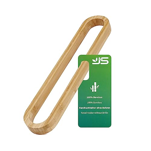 JS Towel rail Bamboo Towel Holder Self Adhesive Nature Guest Towel rails Bathroom Shower Stick on Towel Ring Wood Wall Mounted,43CM 6 JS Towel rail Bamboo Towel Holder Self Adhesive Nature Guest Towel rails Bathroom Shower Stick on Towel Ring Wood Wall Mounted,43CM - Image 6