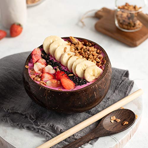 Jungle Culture® 2 Coconut Bowls and Spoons with Bamboo Straws • Eco Friendly Wooden Serving Bowl Set Polished with Organic Oil for Pasta Cereal Açai Salad Smoothies • Vegan Gift 6 Jungle Culture® 2 Coconut Bowls and Spoons with Bamboo Straws • Eco Friendly Wooden Serving Bowl Set Polished with Organic Oil for Pasta Cereal Açai Salad Smoothies • Vegan Gift - Image 6