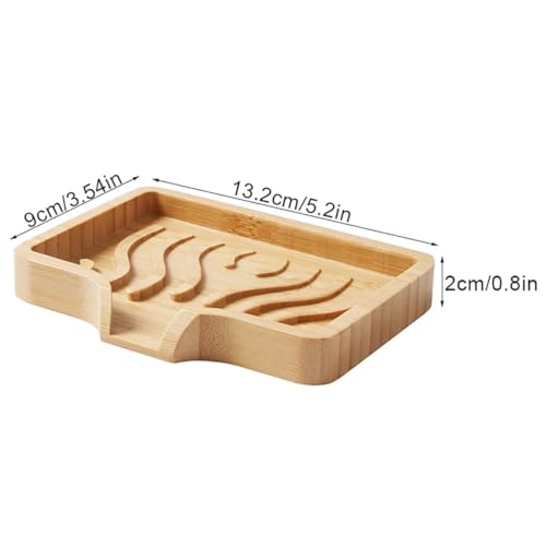 Kandid Bamboo Soap Dish With Drip Tray - With Self Draining Soap Saver for Shower, 12.8cm x 9.8cm x 1.6cm 2 Kandid Bamboo Soap Dish With Drip Tray - With Self Draining Soap Saver for Shower, 12.8cm x 9.8cm x 1.6cm - Image 2