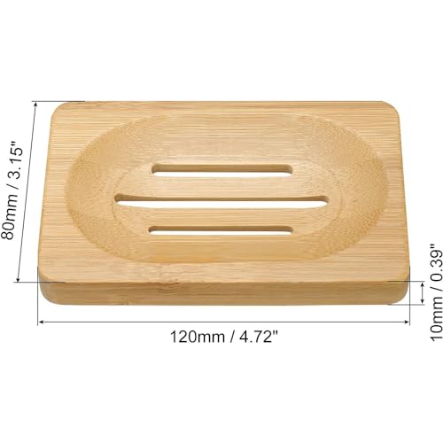 Kandid Eco-Friendly Bamboo Soap Dish with Drainage Slots - Natural Wood Soap Holder for Bathroom and Kitchen (12cm x 8cm x 1cm) 2 Kandid Eco-Friendly Bamboo Soap Dish with Drainage Slots - Natural Wood Soap Holder for Bathroom and Kitchen (12cm x 8cm x 1cm) - Image 2