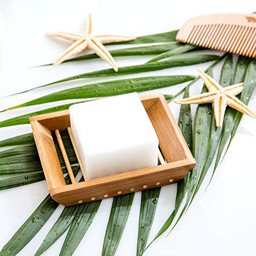 Kaxich 2 Pack Bamboo Wooden Soap Dish Drainer Shower Soap Storage Holder Saver Soap Tray Plate for Bathroom Shower Vanities Kitchen Sink 2 Kaxich 2 Pack Bamboo Wooden Soap Dish Drainer Shower Soap Storage Holder Saver Soap Tray Plate for Bathroom Shower Vanities Kitchen Sink - Image 2