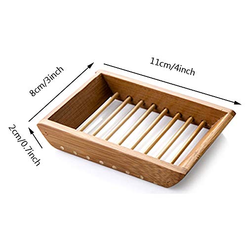 Kaxich 2 Pack Bamboo Wooden Soap Dish Drainer Shower Soap Storage Holder Saver Soap Tray Plate for Bathroom Shower Vanities Kitchen Sink 3 Kaxich 2 Pack Bamboo Wooden Soap Dish Drainer Shower Soap Storage Holder Saver Soap Tray Plate for Bathroom Shower Vanities Kitchen Sink - Image 3