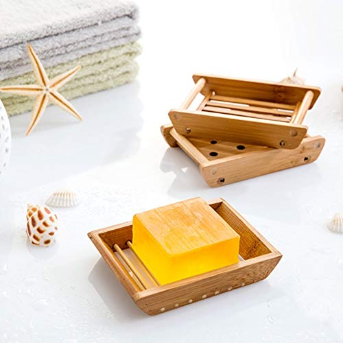 Kaxich 2 Pack Bamboo Wooden Soap Dish Drainer Shower Soap Storage Holder Saver Soap Tray Plate for Bathroom Shower Vanities Kitchen Sink 4 Kaxich 2 Pack Bamboo Wooden Soap Dish Drainer Shower Soap Storage Holder Saver Soap Tray Plate for Bathroom Shower Vanities Kitchen Sink - Image 4