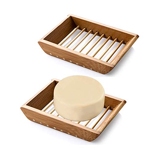 Kaxich 2 Pack Bamboo Wooden Soap Dish Drainer Shower Soap Storage Holder Saver Soap Tray Plate for Bathroom Shower Vanities Kitchen Sink 1 Kaxich 2 Pack Bamboo Wooden Soap Dish Drainer Shower Soap Storage Holder Saver Soap Tray Plate for Bathroom Shower Vanities Kitchen Sink