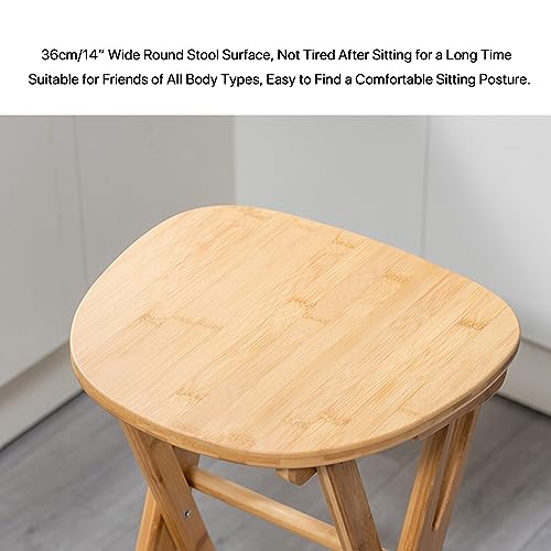 Kitchen Stool, Foldable Wooden Folding Bar Stool Barstools No Back Counter Height Bar Stools Bamboo Breakfast Bar With Footrest No Need To Install, Save Space 4 Kitchen Stool, Foldable Wooden Folding Bar Stool Barstools No Back Counter Height Bar Stools Bamboo Breakfast Bar With Footrest No Need To Install, Save Space - Image 4