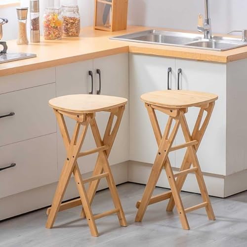 Kitchen Stool, Foldable Wooden Folding Bar Stool Barstools No Back Counter Height Bar Stools Bamboo Breakfast Bar With Footrest No Need To Install, Save Space 5 Kitchen Stool, Foldable Wooden Folding Bar Stool Barstools No Back Counter Height Bar Stools Bamboo Breakfast Bar With Footrest No Need To Install, Save Space - Image 5