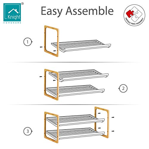 Knight 2-TIER Bamboo Shoe Rack, 100% Natural & Renewable, Super Strong Heavy Duty Durable Wooden Shoe Rack Stand Storage Organiser (L71 x W33 x H34 cm) 7 Knight 2-TIER Bamboo Shoe Rack, 100% Natural & Renewable, Super Strong Heavy Duty Durable Wooden Shoe Rack Stand Storage Organiser (L71 x W33 x H34 cm) - Image 7