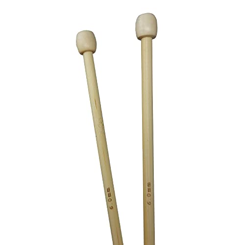 Knitting Needles Bamboo Single Point Eco Friendly Pair 25cm x 6mm 1 Knitting Needles Bamboo Single Point Eco Friendly Pair 25cm x 6mm
