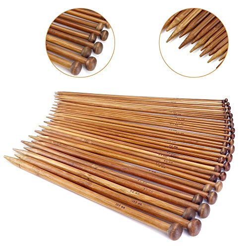 Knitting Needles Set with 18 Sizes Bamboo Single Pointed Knitting Needles 2.0mm 2.25 mm/2.5mm2.75mm 3.0mm/3.25mm/3.5mm/3.75mm 4.0mm/4.5mm/5.0mm/5.5mm/6.0mm/ 6.5mm/7mm/8mm/9mm/10.0mm 25CM 4 Knitting Needles Set with 18 Sizes Bamboo Single Pointed Knitting Needles 2.0mm 2.25 mm/2.5mm2.75mm 3.0mm/3.25mm/3.5mm/3.75mm 4.0mm/4.5mm/5.0mm/5.5mm/6.0mm/ 6.5mm/7mm/8mm/9mm/10.0mm 25CM - Image 4