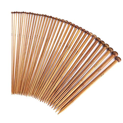 Knitting Needles Set with 18 Sizes Bamboo Single Pointed Knitting Needles 2.0mm 2.25 mm/2.5mm2.75mm 3.0mm/3.25mm/3.5mm/3.75mm 4.0mm/4.5mm/5.0mm/5.5mm/6.0mm/ 6.5mm/7mm/8mm/9mm/10.0mm 25CM 1 Knitting Needles Set with 18 Sizes Bamboo Single Pointed Knitting Needles 2.0mm 2.25 mm/2.5mm2.75mm 3.0mm/3.25mm/3.5mm/3.75mm 4.0mm/4.5mm/5.0mm/5.5mm/6.0mm/ 6.5mm/7mm/8mm/9mm/10.0mm 25CM