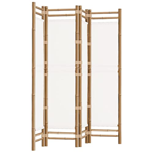 LAPOOH Folding 4-Panel Room Divider 160 cm Bamboo and Canvas,Room Divider Panel Screen,Movable Folding Room Divider,Bedroom Patio Privacy-350624 2 LAPOOH Folding 4-Panel Room Divider 160 cm Bamboo and Canvas,Room Divider Panel Screen,Movable Folding Room Divider,Bedroom Patio Privacy-350624 - Image 2